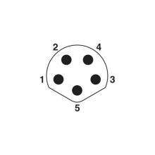 Panel Mount Connector - M8 5pins B code male straight front panel mount connector, unshielded, insert
